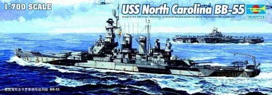 05734 1/700 Корабль USS North Carolina BB-55