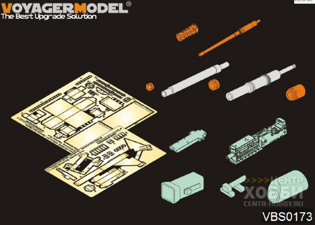 VBS0173 Modern US M256 120mm M1 Abrams Gun Barrel w/M2 Browning Machine Gun (For TAMIYA 35326)