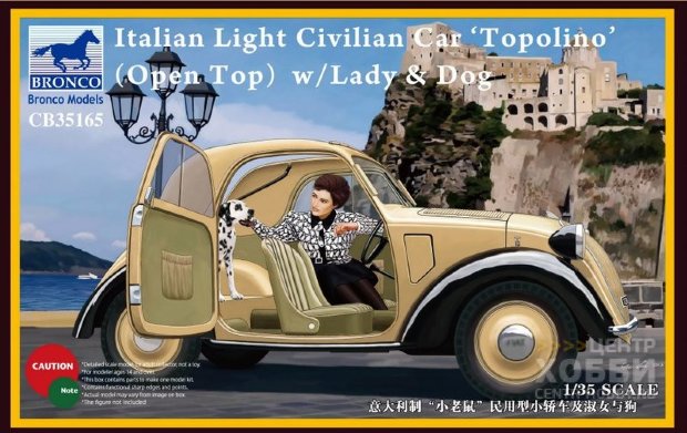 CB35165	1/35	"Italian Light Civilian Car Topolino (open top) w/Lady & dog"