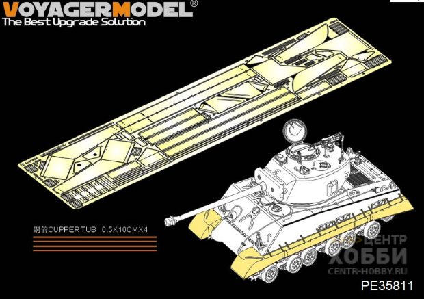 PE35811 WWII US M4A3E8 Sherman Fenders/Track Cover （For TAMIYA 35346)